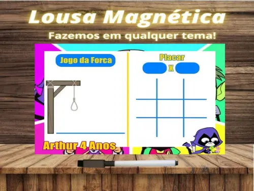 Lousa Magnética + Jogo da Velha Jovens Titãs com Embalagem