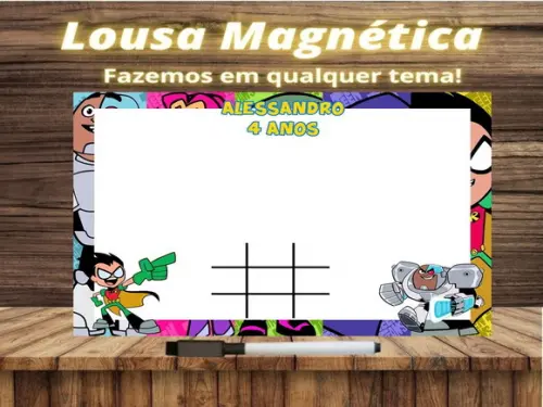 Lousa Magnética + Jogo da Velha Jovens Titãs com Embalagem