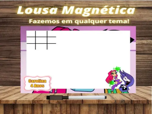 Lousa Magnética + Jogo da Velha Jovens Titãs com Embalagem