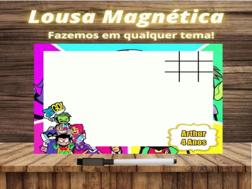 Lousa Magnética + Jogo da Velha Jovens Titãs com Embalagem