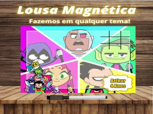 Lousa Magnética + Jogo da Velha Jovens Titãs com Embalagem
