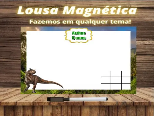 Lousa Magnética + Jogo da Velha Jurassic World com Embalagem
