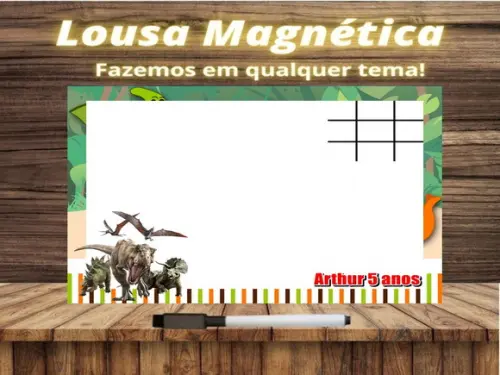 Lousa Magnética + Jogo da Velha Jurassic World com Embalagem
