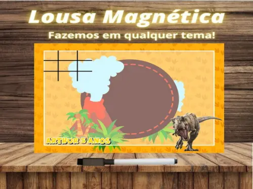 Lousa Magnética + Jogo da Velha Jurassic World com Embalagem