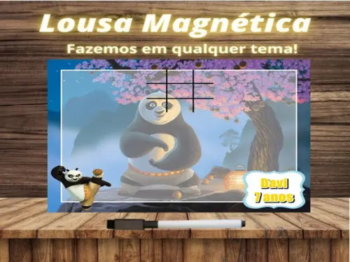 Lousa Magnética + Jogo da Velha Kung Fu Panda com Embalagem