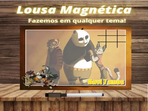 Lousa Magnética + Jogo da Velha Kung Fu Panda com Embalagem