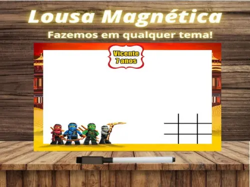 Lousa Magnética + Jogo da Velha Lego com Embalagem