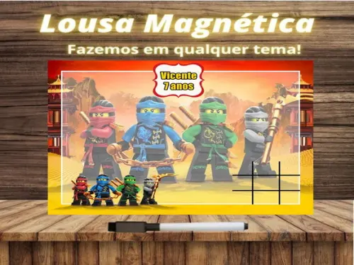 Lousa Magnética + Jogo da Velha Lego com Embalagem