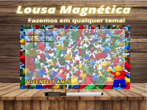 Lousa Magnética + Jogo da Velha Lego com Embalagem
