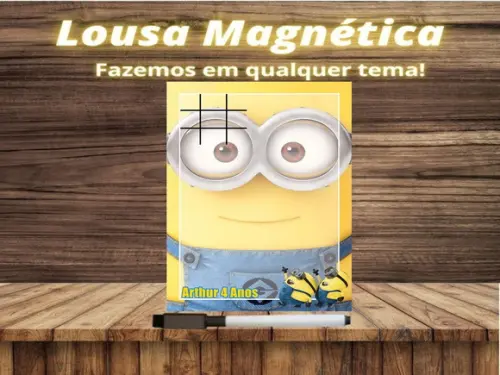 Lousa Magnética + Jogo da Velha Minions com Embalagem