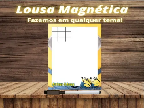 Lousa Magnética + Jogo da Velha Minions com Embalagem
