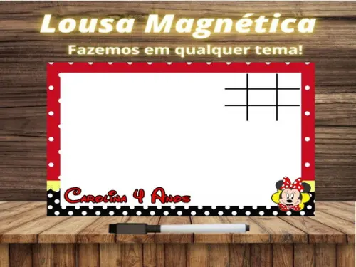 Lousa Magnética + Jogo da Velha Minnie com Embalagem