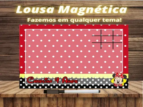 Lousa Magnética + Jogo da Velha Minnie com Embalagem