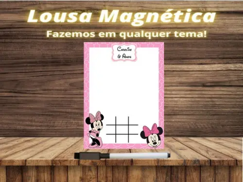 Lousa Magnética + Jogo da Velha Minnie com Embalagem