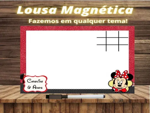 Lousa Magnética + Jogo da Velha Minnie com Embalagem