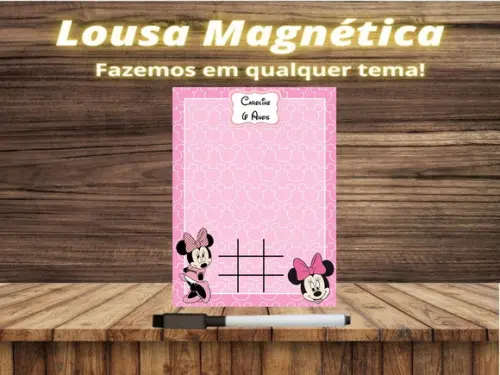 Lousa Magnética + Jogo da Velha Minnie com Embalagem