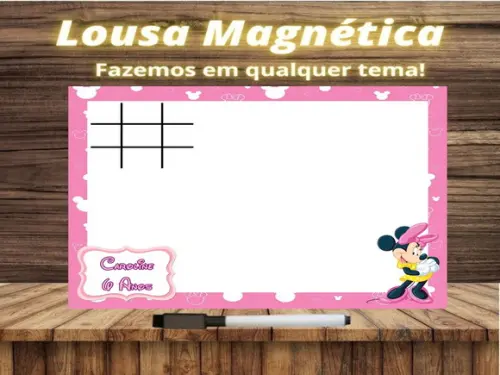 Lousa Magnética + Jogo da Velha Minnie com Embalagem