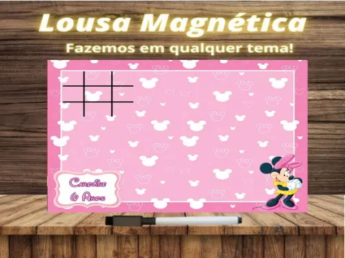 Lousa Magnética + Jogo da Velha Minnie com Embalagem