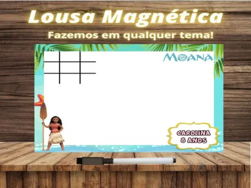 Lousa Magnética + Jogo da Velha Moana com Embalagem