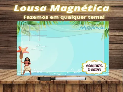 Lousa Magnética + Jogo da Velha Moana com Embalagem