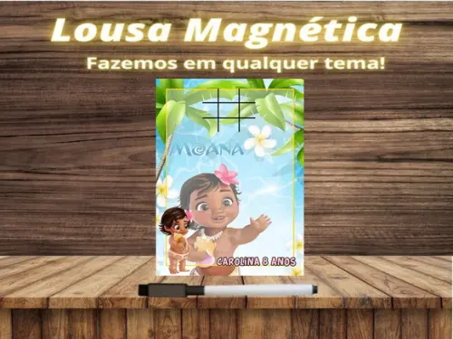 Lousa Magnética + Jogo da Velha Moana com Embalagem