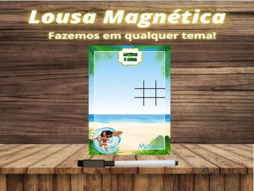 Lousa Magnética + Jogo da Velha Moana com Embalagem