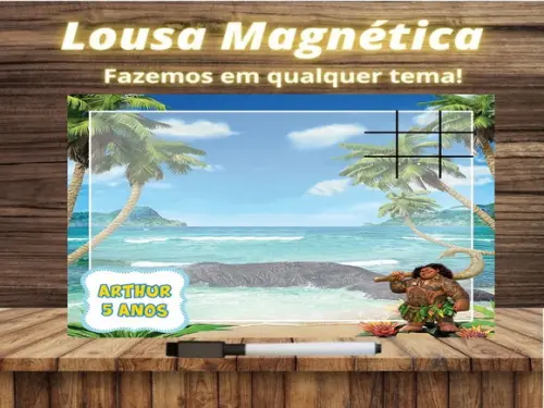 Lousa Magnética + Jogo da Velha Moana com Embalagem