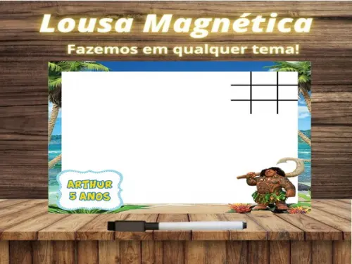 Lousa Magnética + Jogo da Velha Moana com Embalagem