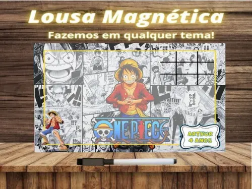 Lousa Magnética + Jogo da Velha One Piece com Embalagem