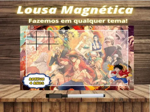 Lousa Magnética + Jogo da Velha One Piece com Embalagem