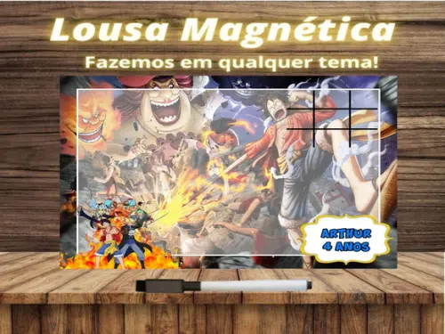 Lousa Magnética + Jogo da Velha One Piece com Embalagem