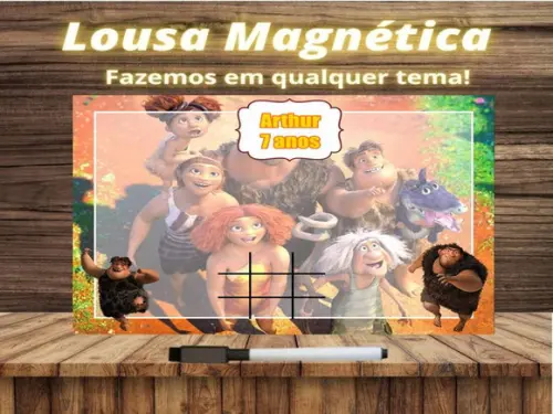 Lousa Magnética + Jogo da Velha os Croods com Embalagem