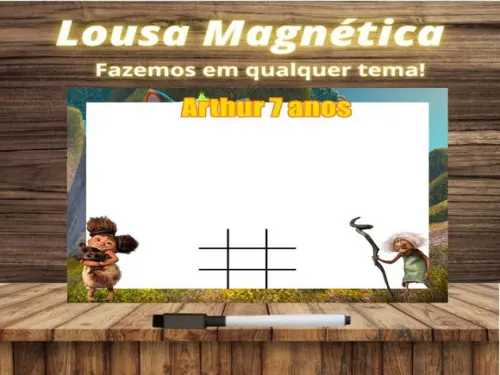 Lousa Magnética + Jogo da Velha os Croods com Embalagem
