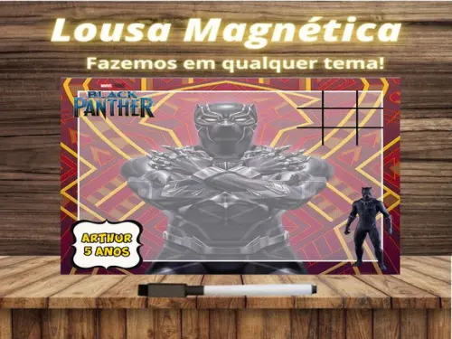 Lousa Magnética + Jogo da Velha Pantera Negra com Embalagem