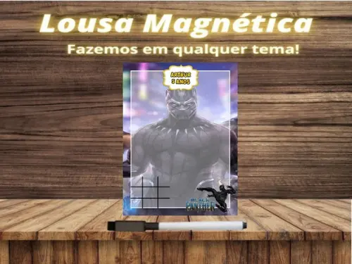 Lousa Magnética + Jogo da Velha Pantera Negra com Embalagem