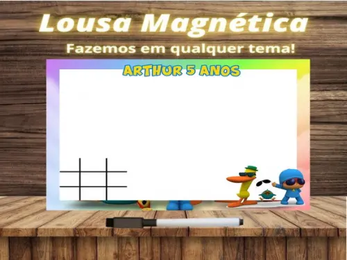 Lousa Magnética + Jogo da Velha Pocoyo com Embalagem