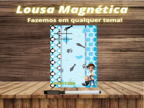 Lousa Magnética + Jogo da Velha Poderoso Chefinho c Emb