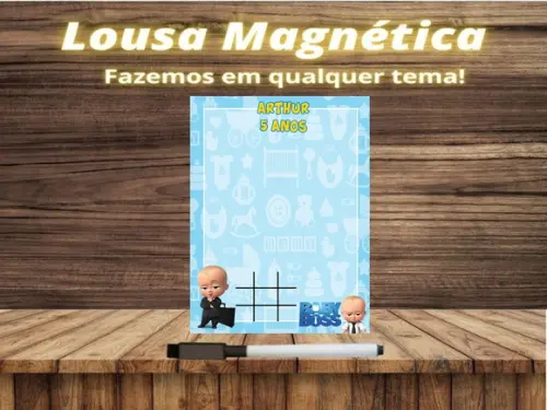 Lousa Magnética + Jogo da Velha Poderoso Chefinho c Emb
