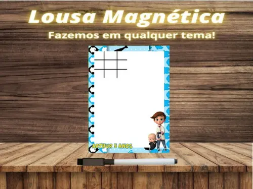Lousa Magnética + Jogo da Velha Poderoso Chefinho c Emb