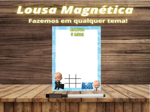 Lousa Magnética + Jogo da Velha Poderoso Chefinho c Emb