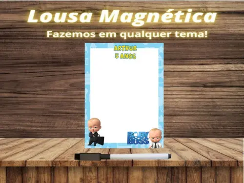 Lousa Magnética + Jogo da Velha Poderoso Chefinho c Emb