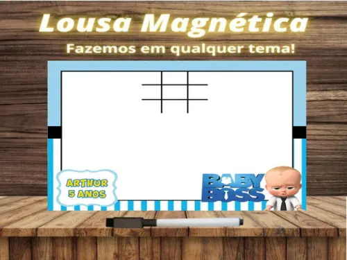 Lousa Magnética + Jogo da Velha Poderoso Chefinho c Emb