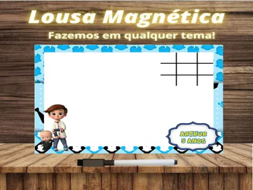 Lousa Magnética + Jogo da Velha Poderoso Chefinho c Emb