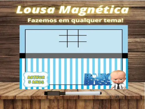 Lousa Magnética + Jogo da Velha Poderoso Chefinho c Emb