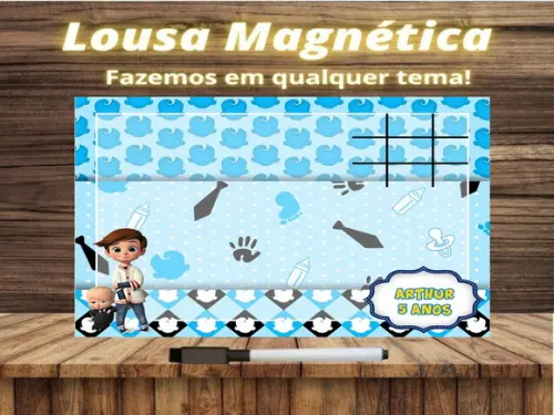 Lousa Magnética + Jogo da Velha Poderoso Chefinho c Emb