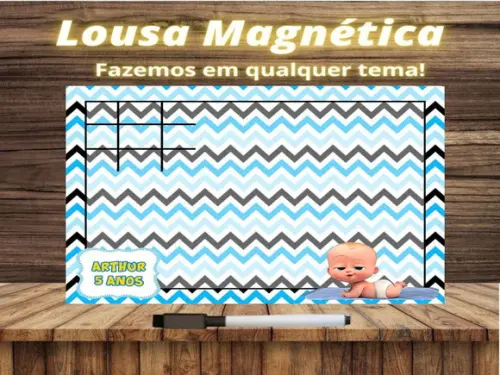 Lousa Magnética + Jogo da Velha Poderoso Chefinho c Emb