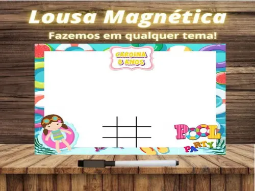 Lousa Magnética + Jogo da Velha Pool Party com Embalagem