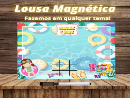 Lousa Magnética + Jogo da Velha Pool Party com Embalagem