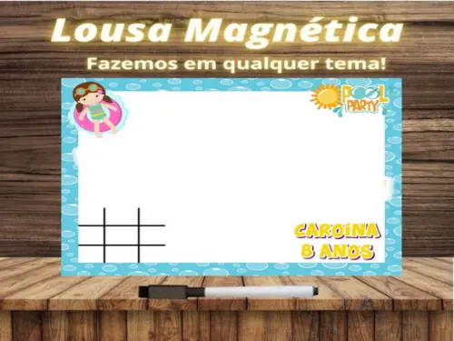 Lousa Magnética + Jogo da Velha Pool Party com Embalagem