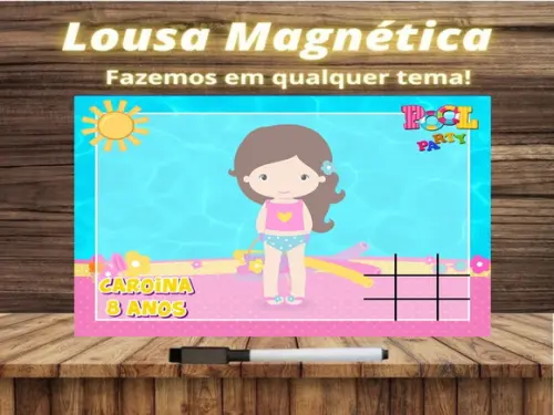 Lousa Magnética + Jogo da Velha Pool Party com Embalagem